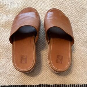 Fitflop Eloise Espadrille Leather Wedge Slides Platform Sandals Women’s 6